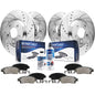 Detroit Axle - Brake Kit for 2013-2016 Ford Escape 2014-2018 Transit Connect, Drilled Slotted Disc Brake Rotors Ceramic Brakes P